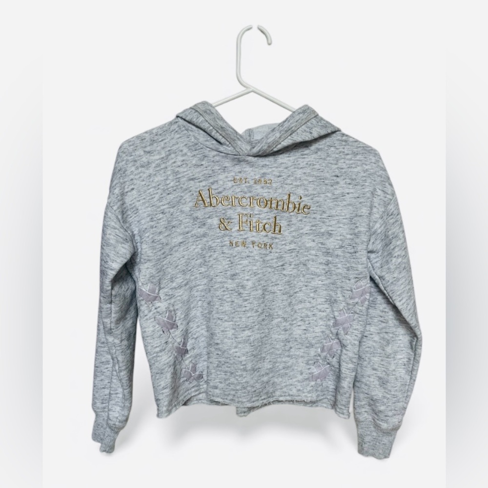 Abercrombie Kids Cropped Gray Hoodie Girls Size 9/10